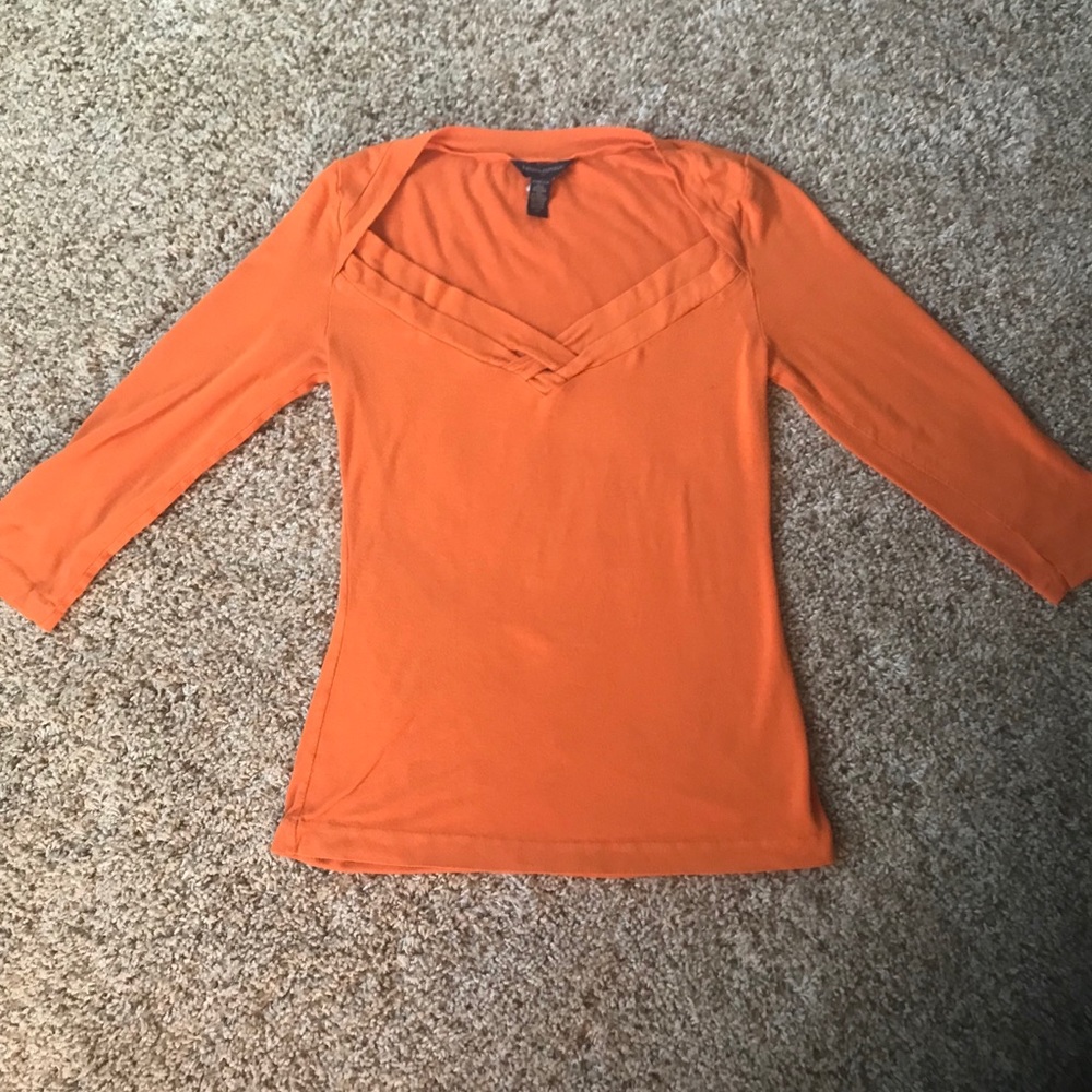 Stretchy orange Banana Republic top— work or play!